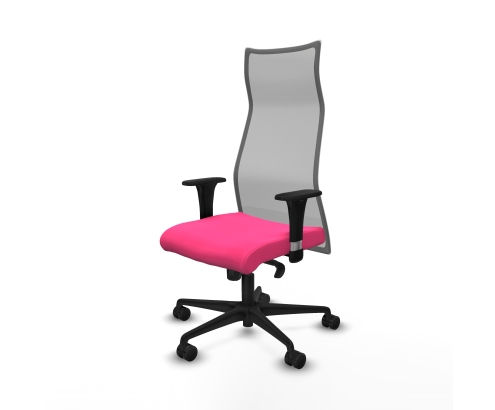 Piqueras y Crespo Albacete malla sincro malla gris similpiel rosa brazos 1D base nailon ruedas 65 mm nailon