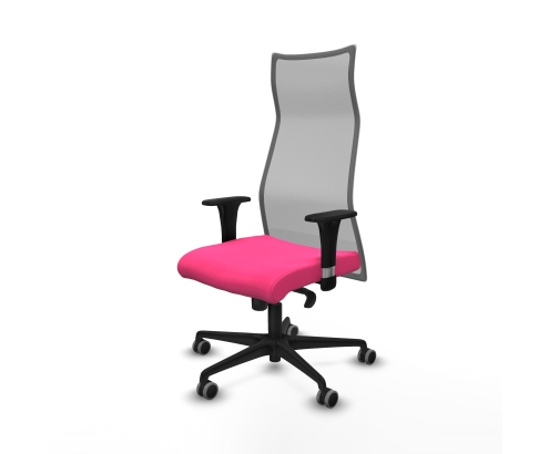 Piqueras y Crespo Albacete malla sincro malla gris similpiel rosa brazos 1D base nailon ruedas 65mm engomadas