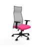 Piqueras y Crespo Albacete malla sincro malla gris similpiel rosa brazos 2D base nailon ruedas 65 mm nailon