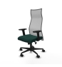 Piqueras y Crespo Albacete malla sincro malla gris similpiel verde botella brazos 2D base nailon ruedas 65 mm nailon