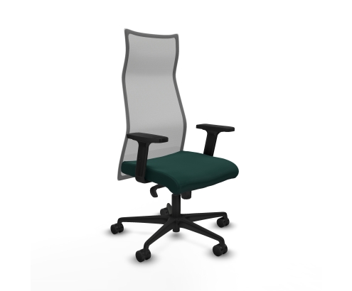 Piqueras y Crespo Albacete malla sincro malla gris similpiel verde botella brazos 2D base nailon ruedas 65 mm nailon