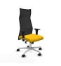 Piqueras y Crespo Albacete malla sincro malla negra bali amarillo brazos 1D base aluminio ruedas 65 mm nailon