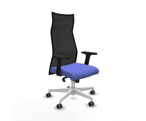 Piqueras y Crespo Albacete malla sincro malla negra bali azul claro brazos 2D base blanca ruedas 65mm engomadas