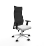 Piqueras y Crespo Albacete malla sincro malla negra bali blanco brazos 2D base aluminio ruedas 65 mm nailon