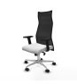 Piqueras y Crespo Albacete malla sincro malla negra bali blanco brazos 2D base aluminio ruedas 65 mm nailon