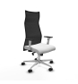 Piqueras y Crespo Albacete malla sincro malla negra bali blanco brazos blancos base aluminio ruedas 65 mm nailon