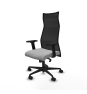 Piqueras y Crespo Albacete malla sincro malla negra bali gris claro brazos 2D base nailon ruedas 65 mm nailon