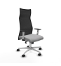 Piqueras y Crespo Albacete malla sincro malla negra bali gris claro brazos blancos base aluminio ruedas 65 mm nailon