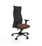 Piqueras y Crespo Albacete malla sincro malla negra bali marr?n oscuro brazos 2D base nailon ruedas 65 mm nailon