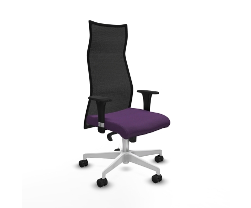 Piqueras y Crespo Albacete malla sincro malla negra bali morado brazos 1D base blanca ruedas 65 mm nailon