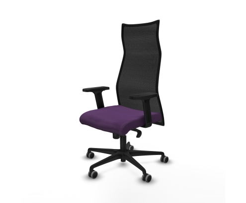 Piqueras y Crespo Albacete malla sincro malla negra bali morado brazos 2D base nailon ruedas 65mm engomadas