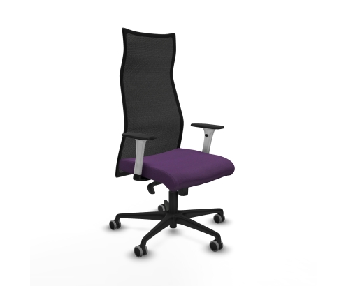 Piqueras y Crespo Albacete malla sincro malla negra bali morado brazos blancos base nailon ruedas 65mm engomadas