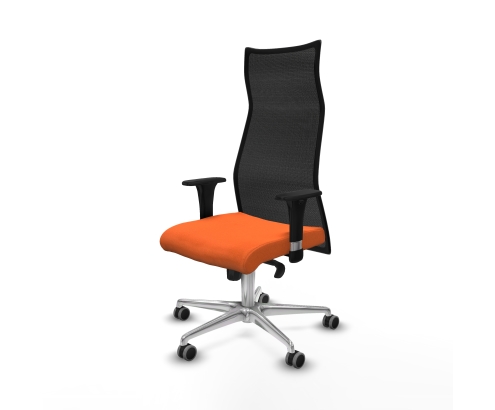 Piqueras y Crespo Albacete malla sincro malla negra bali naranja brazos 1D base aluminio ruedas 65mm engomadas