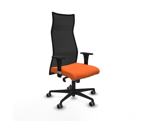 Piqueras y Crespo Albacete malla sincro malla negra bali naranja brazos 1D base nailon ruedas 65mm engomadas