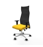 Piqueras y Crespo Albacete malla sincro malla negra similpiel amarillo brazos 1D base aluminio ruedas 65 mm nailon