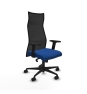 Piqueras y Crespo Albacete malla sincro malla negra similpiel azul brazos 2D base nailon ruedas 65 mm nailon