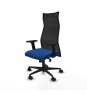 Piqueras y Crespo Albacete malla sincro malla negra similpiel azul brazos 2D base nailon ruedas 65 mm nailon
