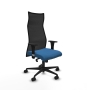 Piqueras y Crespo Albacete malla sincro malla negra similpiel azul claro brazos 1D base nailon ruedas 65 mm nailon