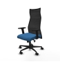 Piqueras y Crespo Albacete malla sincro malla negra similpiel azul claro brazos 2D base nailon ruedas 65 mm nailon