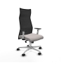 Piqueras y Crespo Albacete malla sincro malla negra similpiel blanco brazos blancos base aluminio ruedas 65 mm nailon