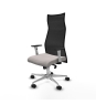 Piqueras y Crespo Albacete malla sincro malla negra similpiel blanco brazos blancos base aluminio ruedas 65 mm nailon