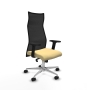Piqueras y Crespo Albacete malla sincro malla negra similpiel crema brazos 2D base aluminio ruedas 65 mm nailon