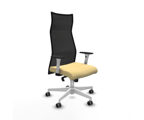 Piqueras y Crespo Albacete malla sincro malla negra similpiel crema brazos blancos base blanca ruedas 65mm engomadas