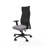 Piqueras y Crespo Albacete malla sincro malla negra similpiel gris brazos 2D base nailon ruedas 65 mm nailon