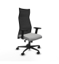 Piqueras y Crespo Albacete malla sincro malla negra similpiel gris claro brazos 2D base nailon ruedas 65 mm nailon