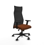 Piqueras y Crespo Albacete malla sincro malla negra similpiel marr?n brazos 2D base nailon ruedas 65 mm nailon