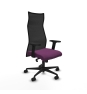 Piqueras y Crespo Albacete malla sincro malla negra similpiel morado brazos 2D base nailon ruedas 65 mm nailon