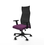 Piqueras y Crespo Albacete malla sincro malla negra similpiel morado brazos 2D base nailon ruedas 65 mm nailon