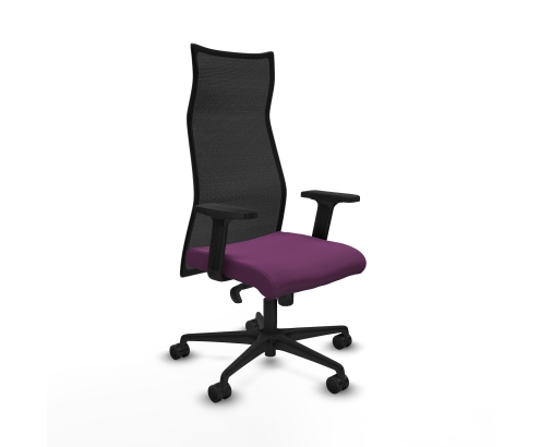 Piqueras y Crespo Albacete malla sincro malla negra similpiel morado brazos 2D base nailon ruedas 65 mm nailon