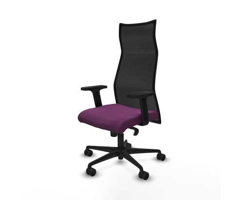Piqueras y Crespo Albacete malla sincro malla negra similpiel morado brazos 2D base nailon ruedas 65 mm nailon