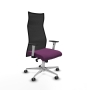 Piqueras y Crespo Albacete malla sincro malla negra similpiel morado brazos blancos base aluminio ruedas 65mm engomadas