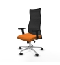 Piqueras y Crespo Albacete malla sincro malla negra similpiel naranja brazos 2D base aluminio ruedas 65 mm nailon