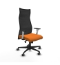 Piqueras y Crespo Albacete malla sincro malla negra similpiel naranja brazos blancos base nailon ruedas 65mm engomadas
