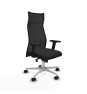 Piqueras y Crespo Albacete malla sincro malla negra similpiel negro brazos 2D base aluminio ruedas 65 mm nailon