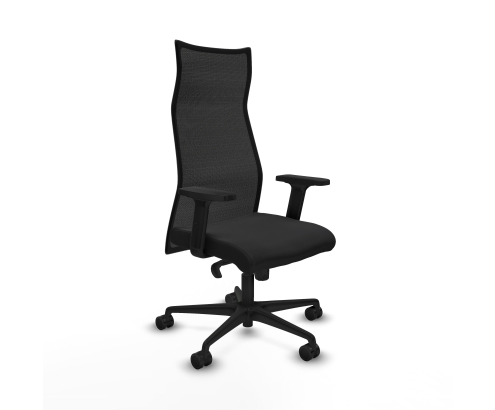 Piqueras y Crespo Albacete malla sincro malla negra similpiel negro brazos 2D base nailon ruedas 65 mm nailon