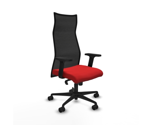 Piqueras y Crespo Albacete malla sincro malla negra similpiel rojo brazos 2D base nailon ruedas 65 mm nailon