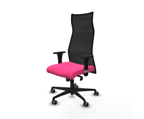 Piqueras y Crespo Albacete malla sincro malla negra similpiel rosa brazos 1D base nailon ruedas 65mm engomadas