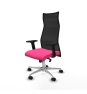 Piqueras y Crespo Albacete malla sincro malla negra similpiel rosa brazos 2D base aluminio ruedas 65 mm nailon