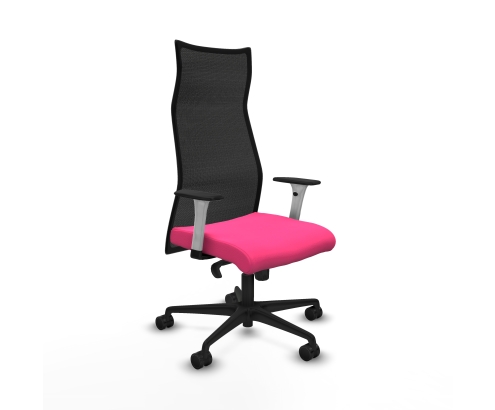 Piqueras y Crespo Albacete malla sincro malla negra similpiel rosa brazos blancos base nailon ruedas 65 mm nailon