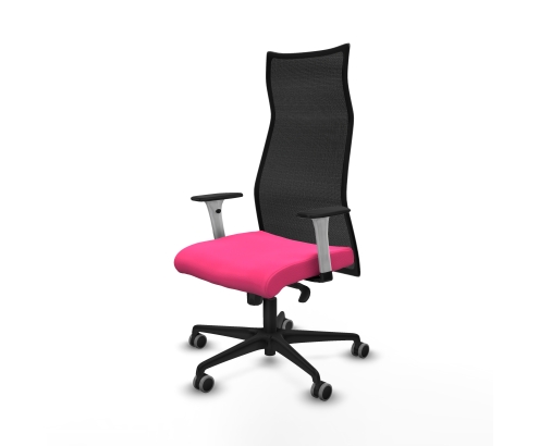 Piqueras y Crespo Albacete malla sincro malla negra similpiel rosa brazos blancos base nailon ruedas 65mm engomadas