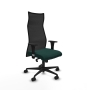 Piqueras y Crespo Albacete malla sincro malla negra similpiel verde botella brazos 1D base nailon ruedas 65 mm nailon