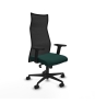 Piqueras y Crespo Albacete malla sincro malla negra similpiel verde botella brazos 2D base nailon ruedas 65 mm nailon