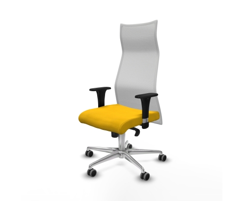 Piqueras y Crespo Albacete malla XL sincro malla blanca bali amarillo brazos 1D base aluminio ruedas 65mm engomadas