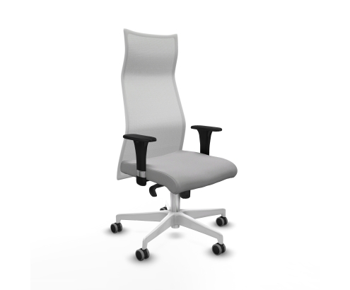 Piqueras y Crespo Albacete malla XL sincro malla blanca bali gris claro brazos 1D base blanca ruedas 65mm engomadas