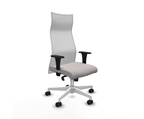 Piqueras y Crespo Albacete malla XL sincro malla blanca similpiel blanco brazos 1D base blanca ruedas 65mm nailon