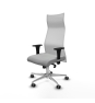 Piqueras y Crespo Albacete malla XL sincro malla blanca similpiel gris claro brazos 1D base aluminio ruedas 65mm engomadas